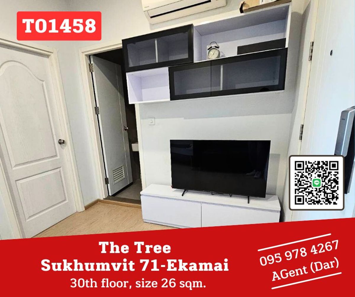 ให้เช่าคอนโดพระราม 9 เพชรบุรีตัดใหม่ RCA : 🎯The Tree Sukhumvit 71-Ekamai🔥🔥ชั้นสูง  วิวดี  เฟอร์ครบ   พร้อมเข้าอยู่ ชอบมาคุยหน้างานจ้าา (T01458)