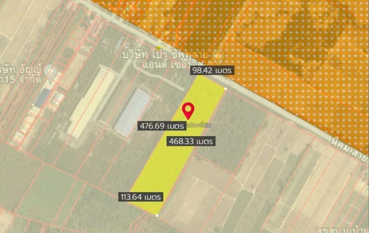 ขายที่ดินระยอง : ขายที่ดินระยอง ติดถนนนิคม สาย 9 ต.มาบข่า อ.นิคมพัฒนา ระยอง ตรงข้าม บจ.โปร ซัพพลาย หน้ากว้าง 98 ม. ลึก 477 ม.เนื้อที่รวม 31-2-52.3 ไร่ ราคา 75.914 ลบ.*