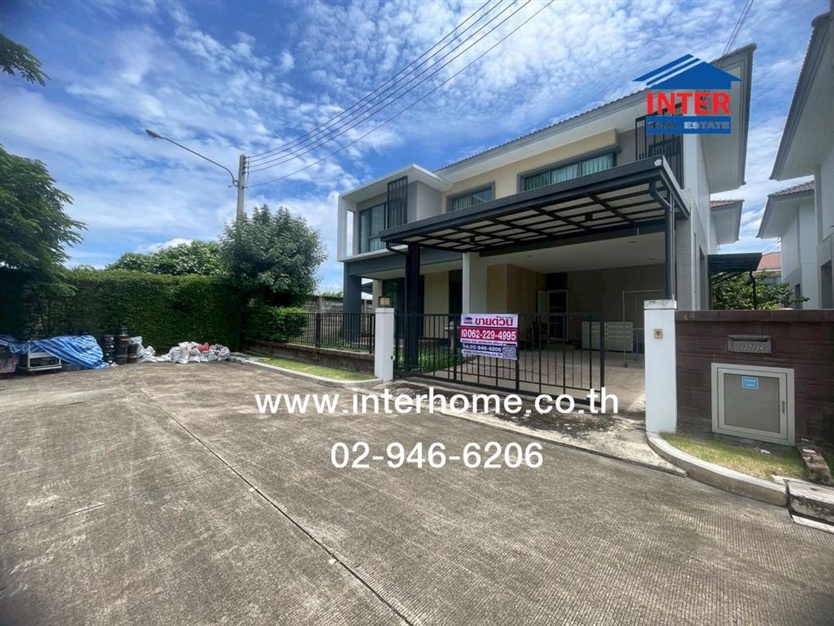 For SaleHouseMahachai Samut Sakhon : 2 storey detached house, 61.9 sq.w., Gran Dio Village, Rama 2, Soi Gran Dio, Soi 1/1, Rama 2 Road, Mueang Samut Sakhon, Samut Sakhon
