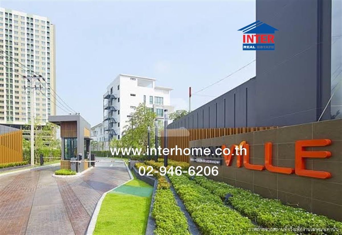 For SaleCondoRama5, Ratchapruek, Bangkruai : Condominium 26.07 sq.w. Lumpini Ville Nakhon In-River View near MRT Tiwanon Intersection Bangkok-Nonthaburi Road, Nakhon In Road, Tiwanon Road, Mueang Nonthaburi, Nonthaburi