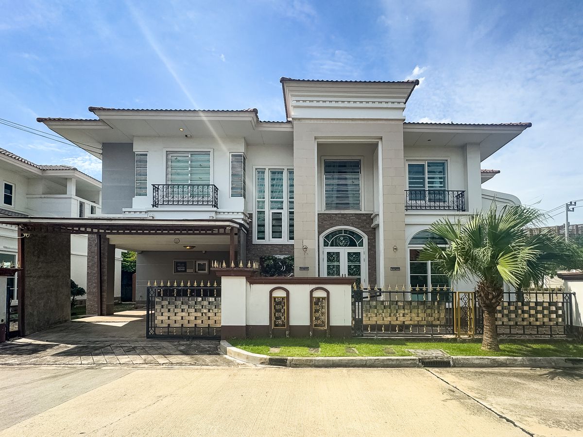 For SaleHouseLadkrabang, Suwannaphum Airport : Luxury European-style corner single house – Casa Grand Onnut–Wongwaen