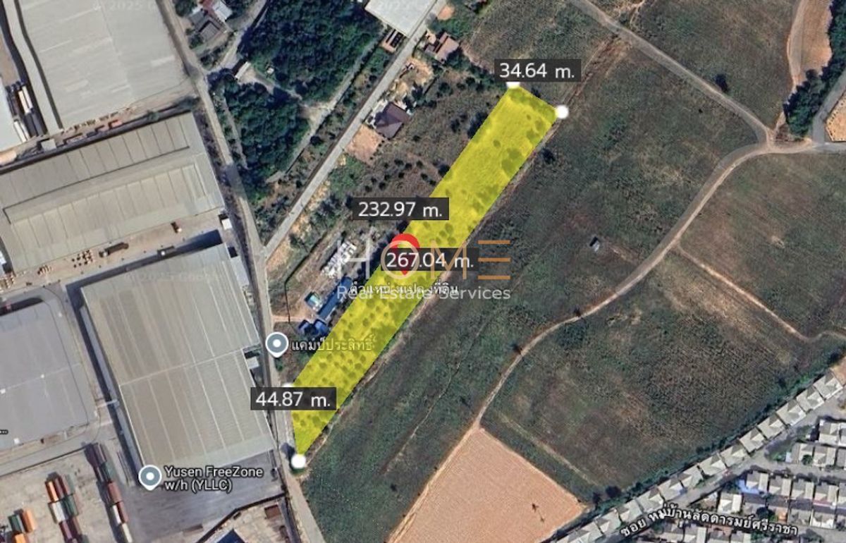For SaleLandPattaya, Bangsaen, Chonburi : 5 rai of land next to Pinthong 1 settlement near Laem Chabang Port, Chon Buri / (Sale), Land 5 Rai Next to Pintthong Industrial 1 Near Laem Chabang Port Chonburi / (For Sale) Newc594