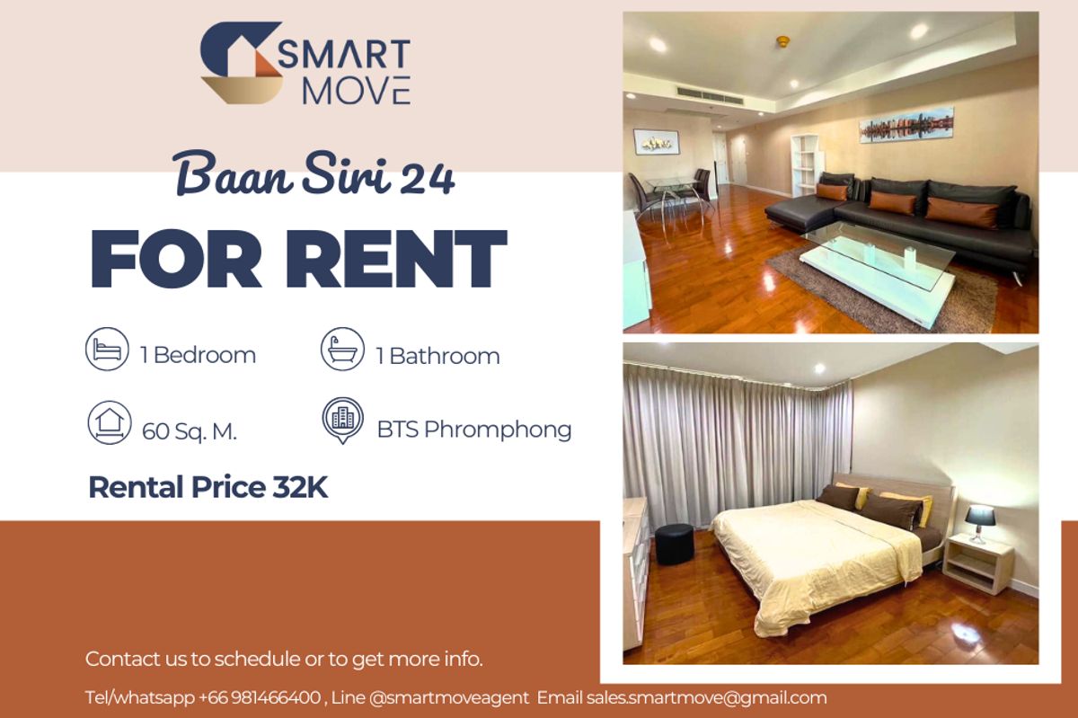 For RentCondoSukhumvit, Asoke, Thonglor : 🔥 For Rent !!🔥 Code C20230103312..........Baan Siri 24, 1 bedroom, 1 bedroom, furnished, ready to move in 📣📣