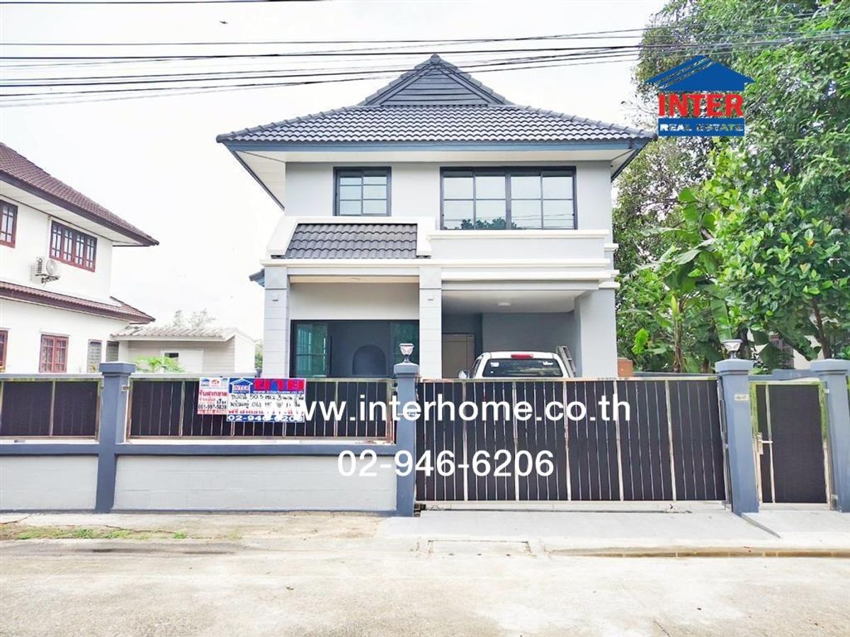 For SaleHouseMin Buri, Romklao : 2 storey detached house 50.3 sq.w. Village Tuscan Min Buri-Pracha Ruamchai 37, near the Minburi Post Office, Soi Pracha Ruamchai 37 Suwitwong Road, Pracha Ruamchai Road, Min Buri District, Bangkok