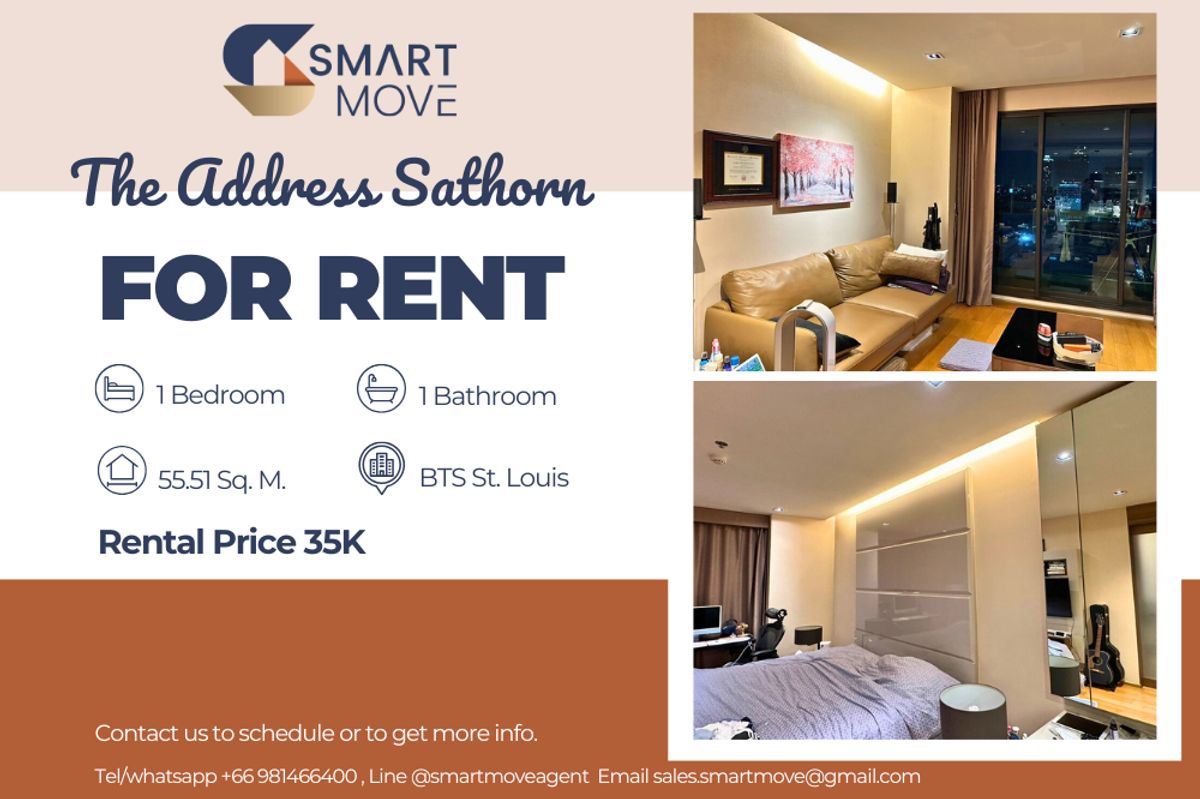 For RentCondoSathorn, Narathiwat : 🔥 For Rent !!🔥 Code C20250700034..........The Address Sathorn, 1 bedroom, 1 bathroom, high floor 18++, corner room, furnished, ready to move in 📣📣