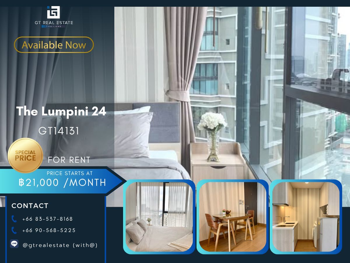 For RentCondoSukhumvit, Asoke, Thonglor : The Lumpini 24 condo, convenient transportation, near BTS, have a beautiful furniture shuttle, ready !!