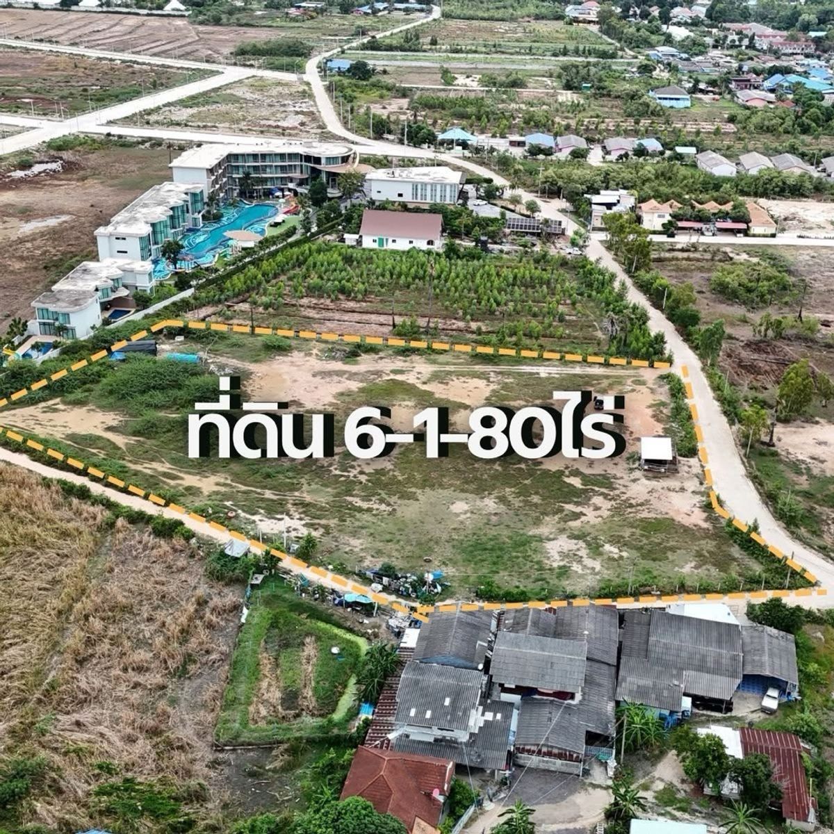 ขายที่ดินชะอำ เพชรบุรี : ใกล้หาดชะอำ เพชรบุรี ขายที่ดิน ราคาประเมิน ราคาพิเศษเพียง 49 ล้านบาท  ขนาด 6-1-80 ไร่ (2,580 ตร.ว.)หน้ากว้าง / ถนนล้อมรอบ 3 ด้าน | ทำเล Rare Item ที่หาไม่ได้อีกแล้ว!