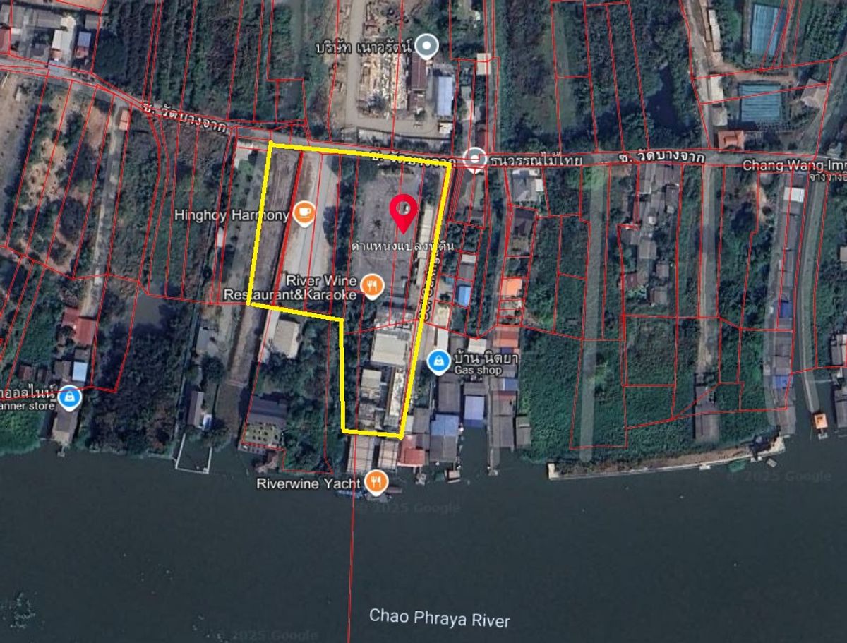 For SaleLandChaengwatana, Muangthong : 🌊 Land for sale next to the Chao Phraya River - the most beautiful view in Pak Kret, Nonthaburi