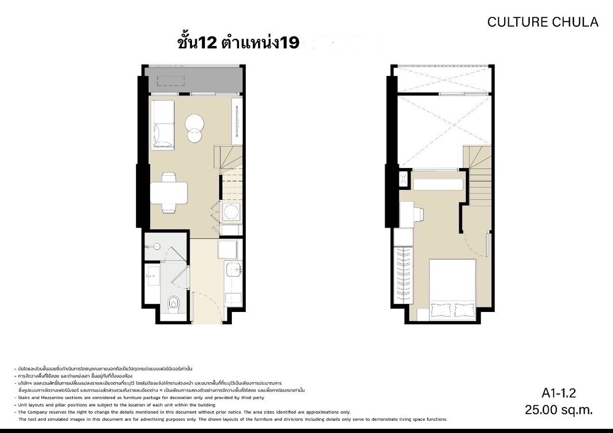 ขายคอนโดสีลม ศาลาแดง บางรัก : ขายดาวน์ โครงการ Culture Chula (1 Bedroom Hybrid)