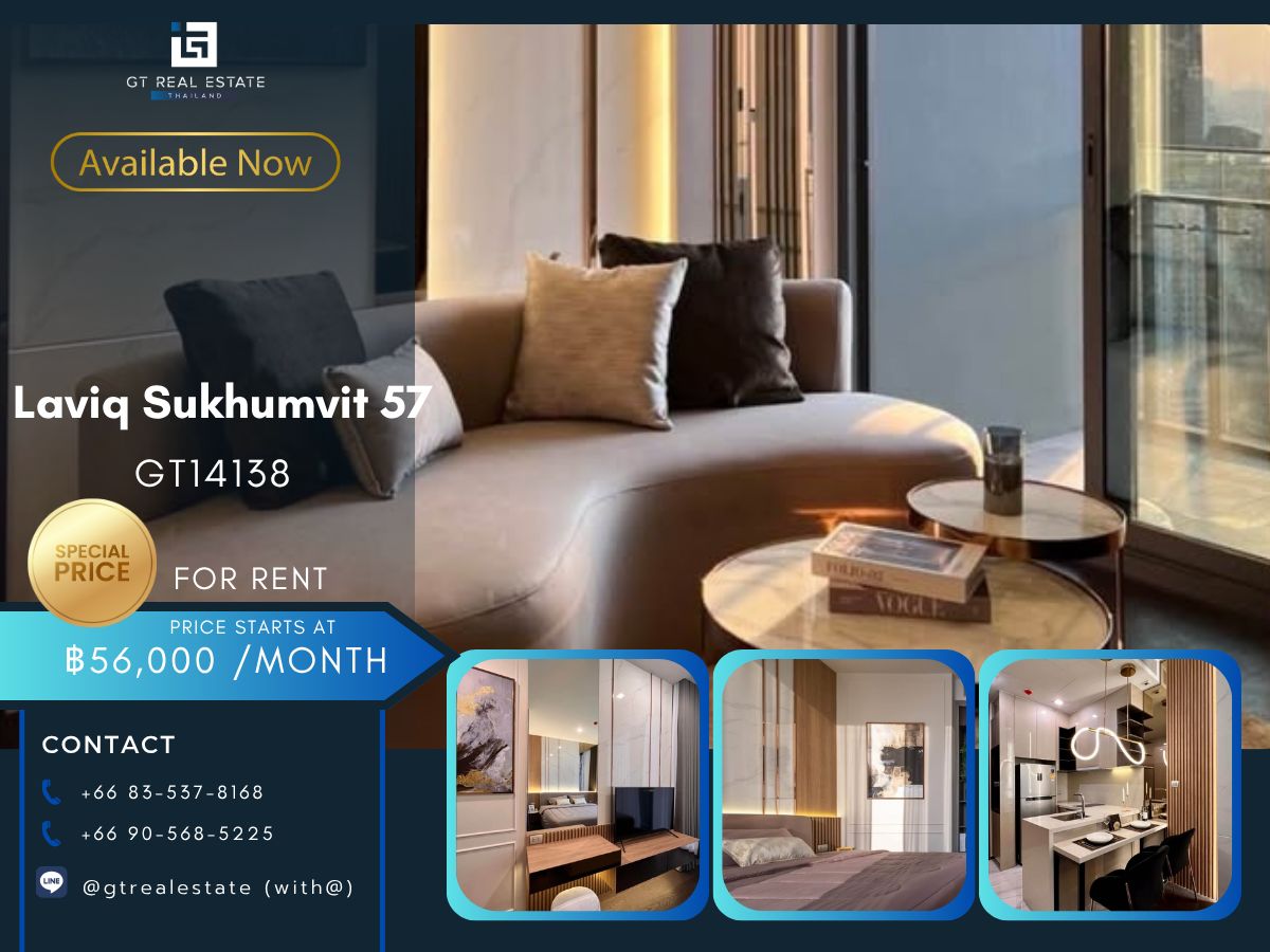 ให้เช่าคอนโดสุขุมวิท อโศก ทองหล่อ : คอนโดหรูที่ Laviq Sukhumvit 57 เดินทางสะดวก ใกล้รถไฟฟ้าบีทีเอส มีรถรับส่ง ห้องแต่งสวย เฟอร์นิเจอร์ครบ พร้อมอยู่!!