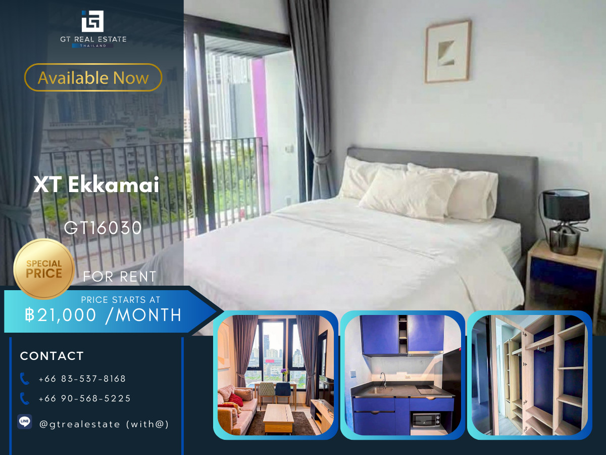 ให้เช่าคอนโดสุขุมวิท อโศก ทองหล่อ : ✨ GT16030 |  คอนโด XT Ekkamai เดินทางสะดวก ใกล้รถไฟฟ้าบีทีเอส ห้องแต่งสวย เฟอร์นิเจอร์ครบ พร้อมอยู่ ด่วนราคาพิเศษเฉพาะเดือนนี้เท่านั้น!!