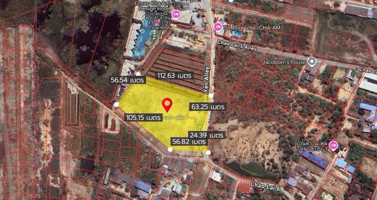 ขายที่ดินชะอำ เพชรบุรี : ใกล้หาดชะอำ เพชรบุรี ขายที่ดิน ราคาประเมิน ราคาพิเศษเพียง 49 ล้านบาท  ขนาด 6-1-80 ไร่ (2,580 ตร.ว.)หน้ากว้าง / ถนนล้อมรอบ 3 ด้าน | ทำเล Rare Item ที่หาไม่ได้อีกแล้ว!