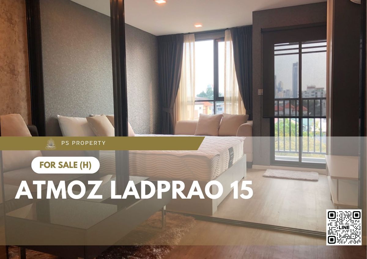 For SaleCondoLadprao, Central Ladprao : Urgent sale ✨ Atmoz Ladprao 15 ✨ Fully furnished and equipped with electrical appliances, near MRT Lat Phrao
