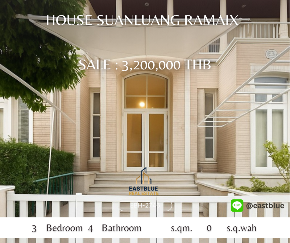 ขายทาวน์โฮมพัฒนาการ ศรีนครินทร์ : บ้านสวยพร้อมอยู่ 3 ห้องนอน ใกล้สวนหลวง ราม 9 
Beautiful 3-Bedroom House Near Suanluang Rama IX – Ready to Move In!