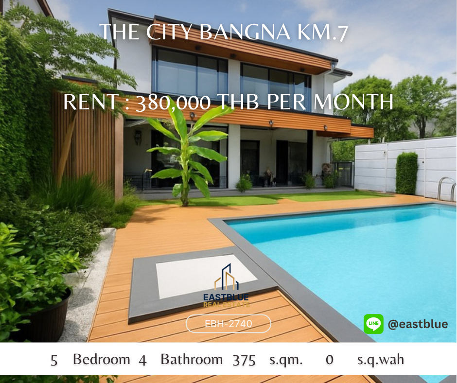 ให้เช่าบ้านบางนา แบริ่ง ลาซาล : ที่สุดแห่งบ้านหรู 5 ห้องนอน ใน The City บางนา! 
Luxury 5-Bedroom Home in The City Bangna – Your Dream Awaits!