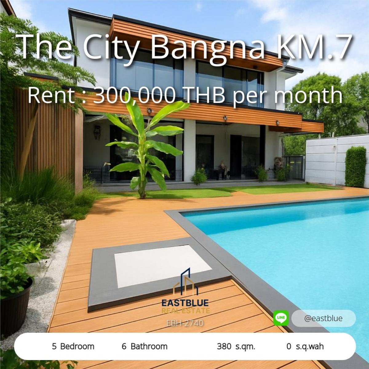 For RentHouseBangna, Bearing, Lasalle : The most luxurious 5 bedroom in The City Bangna! Luxury 5-Bedroom Home in the City Bangna-Your Dream Awaits!
