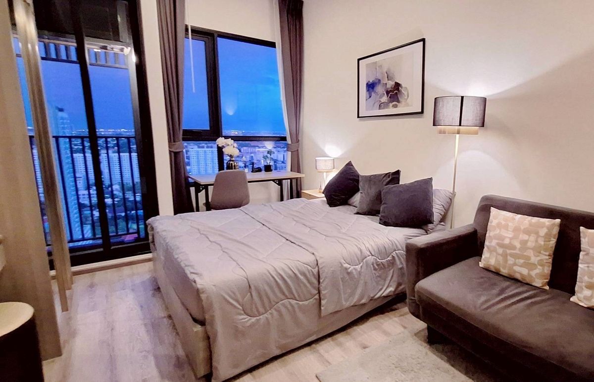 For RentCondoOnnut, Udomsuk : 🏡 New room renovated‼ ️ Knightsbridge Prime On Nut, good view, quiet, ready 🌼