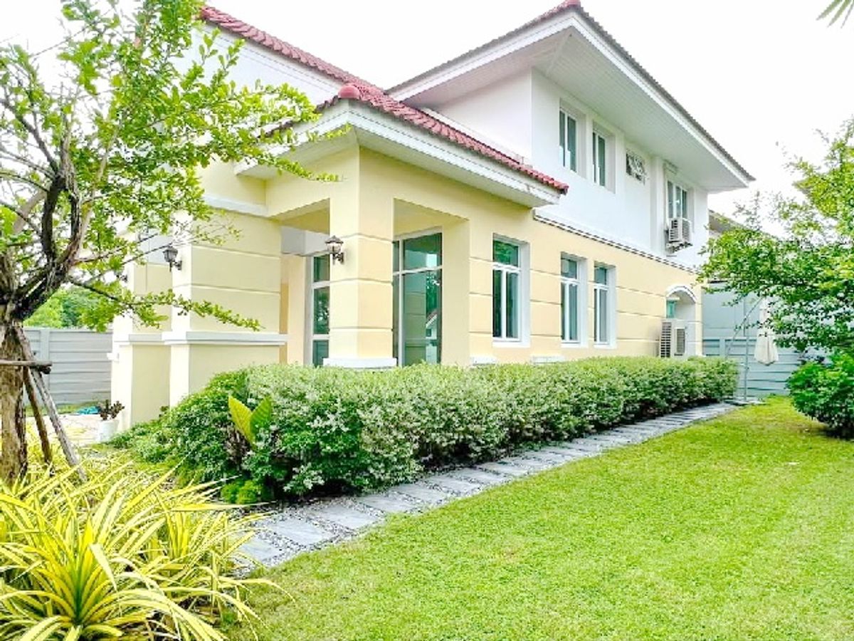 ให้เช่าบ้านอ่อนนุช อุดมสุข : จัดเต็มเฟอร์ 3 นอน เฉลิมพระเกียรติ 62 ARL บ้านทับช้าง 3.6 กม. บ้านเดี่ยว 2 ชั้นพร้อมสวน 92ตร.วา. 3 น้ำ บารเมษฐ์