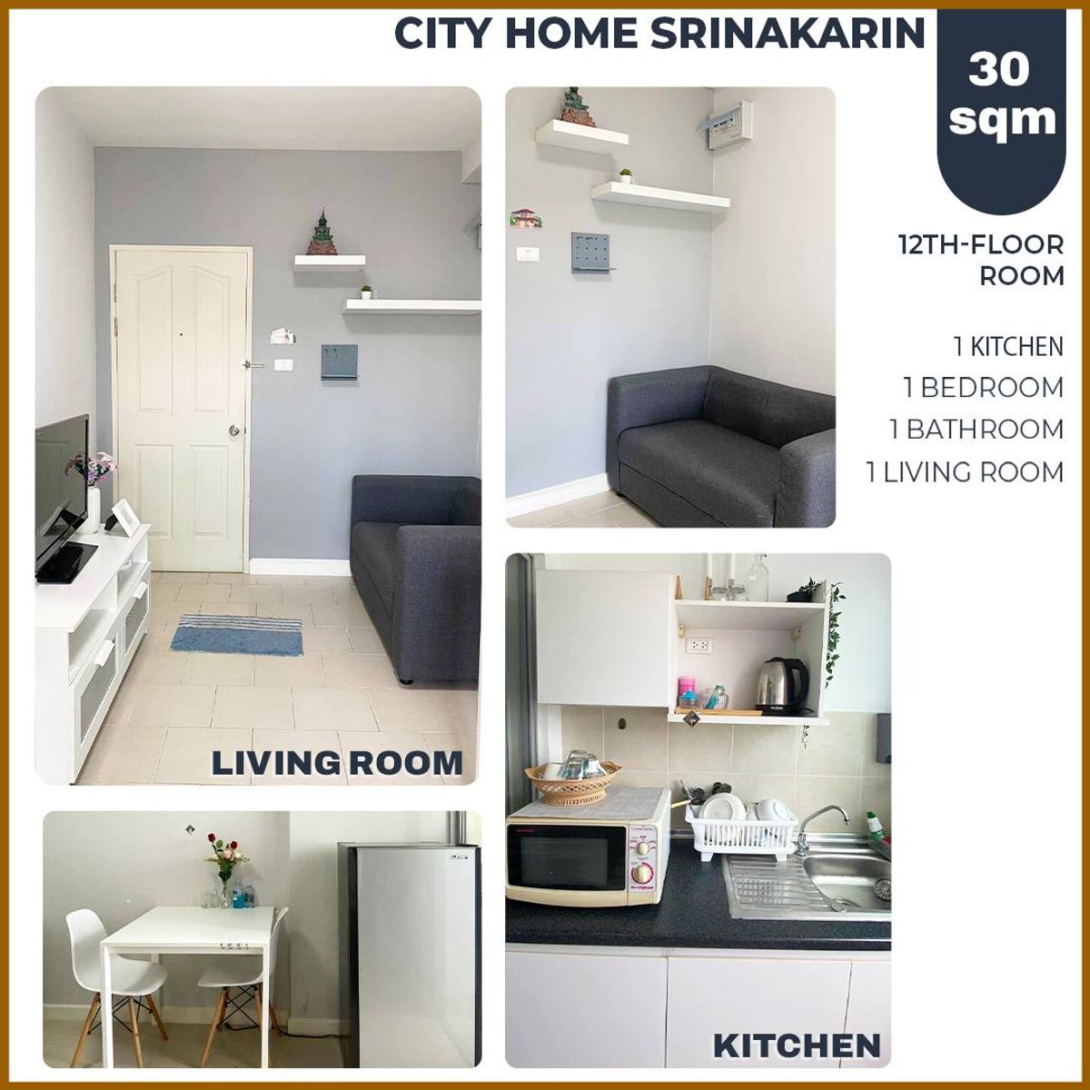 For RentCondoBangna, Bearing, Lasalle : ✨ There is a washing machine, City Home, Srinakarin 1 bed, 30 sqm. Step 6 Building 5, only 6500 baht 🏡💖