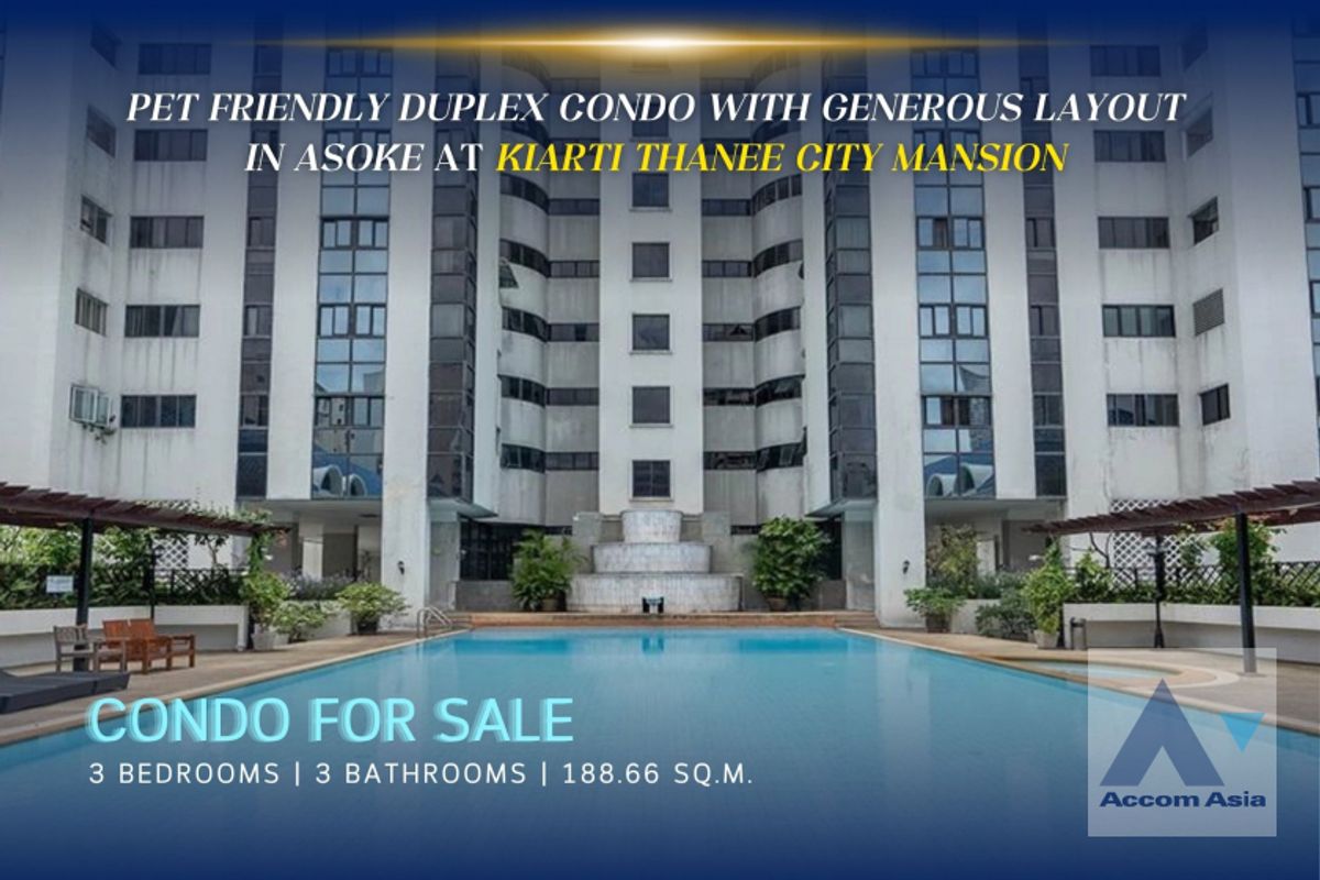 ขายคอนโดสุขุมวิท อโศก ทองหล่อ : 🔼AccomA🔽 Duplex Condo, Pet friendly Condominium with generous layout and rare outdoor space in Asoke (AA32070)