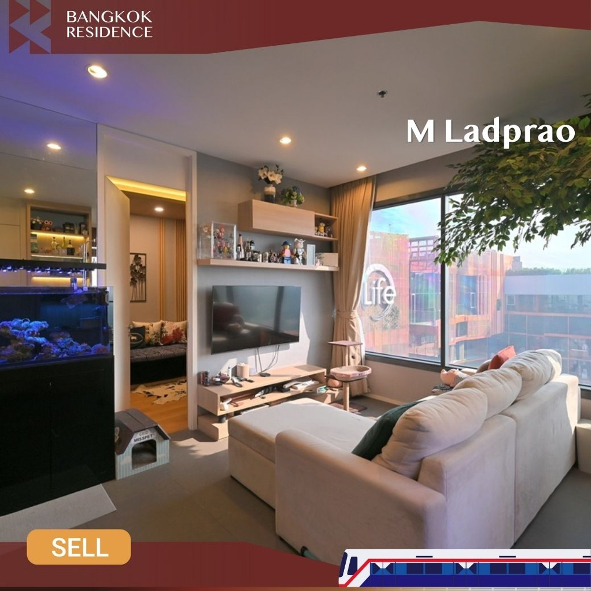 ขายคอนโดลาดพร้าว เซ็นทรัลลาดพร้าว : 🏙️ Stylish high-floor unit at M Ladprao 🐾 Pet-friendly ใกล้ BTS ห้าแยกลาดพร้าว