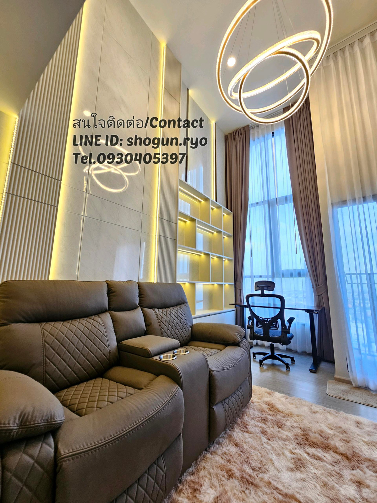 For RentCondoSeri Thai, Ramkhamhaeng Nida : 🔥🔥 Origin plug & play Ramkhamhaeng 103, 2-storey luxury condo 33 sqm., fully furnished, near the Mall Bangkapi, MRT interchange 3 lines