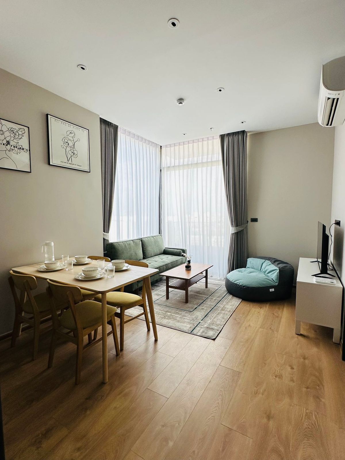 For RentCondoSukhumvit, Asoke, Thonglor : The Fine Bangkok-22F 56sqm 2 bedrooms 2 bathrooms for rent