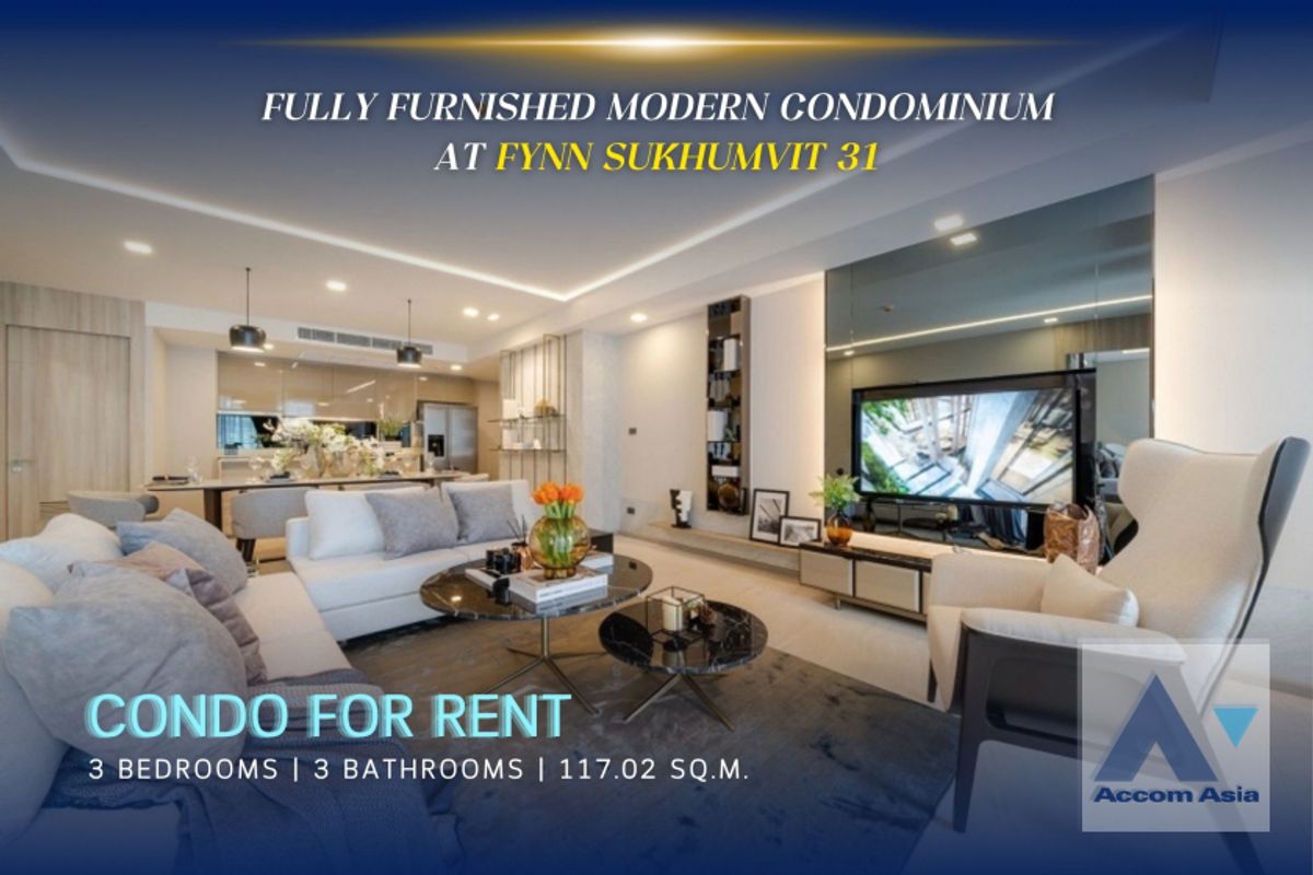 ให้เช่าคอนโดสุขุมวิท อโศก ทองหล่อ : 🔼AccomA🔽 Fully Furnished Modern condo with stylish interiors at Fynn Sukhumvit 31 (AA32188)