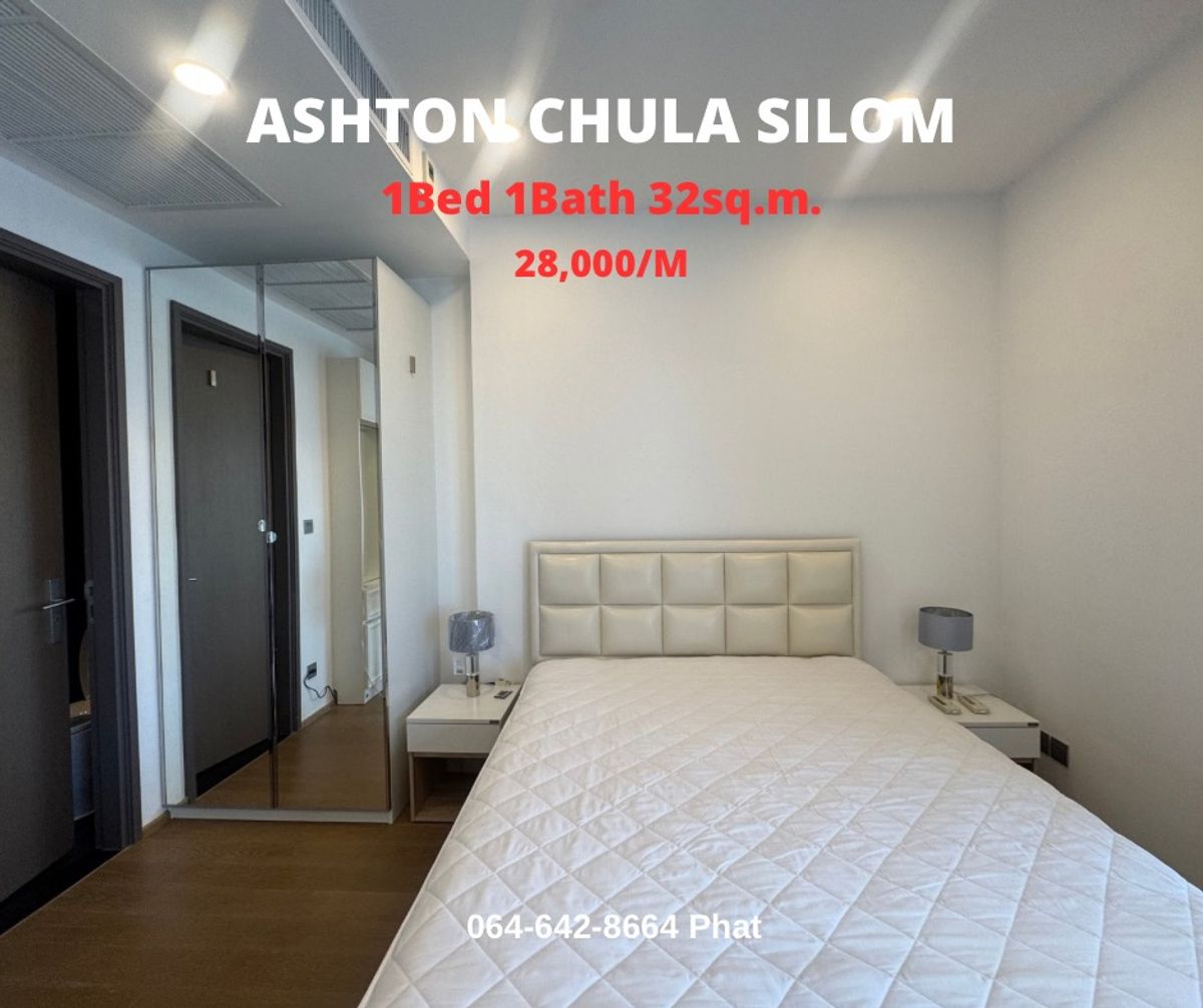 For RentCondoSiam Paragon ,Chulalongkorn,Samyan : For Rent Ashton Chula Silomnear Chulalongkorn University1bed 1bath 32SQ.M. 28K/MCONTACT 0646428664 (Phat)