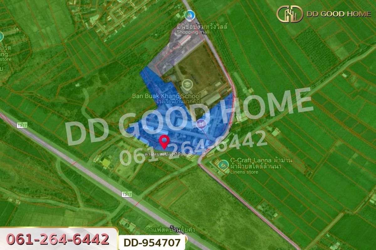 ขายที่ดินเชียงใหม่ : DD-954707 ที่ดินบวกค้าง 382 ตร.ว. สันกำแพง เชียงใหม่ ใกล้โรงพยาบาลสันกำแพง