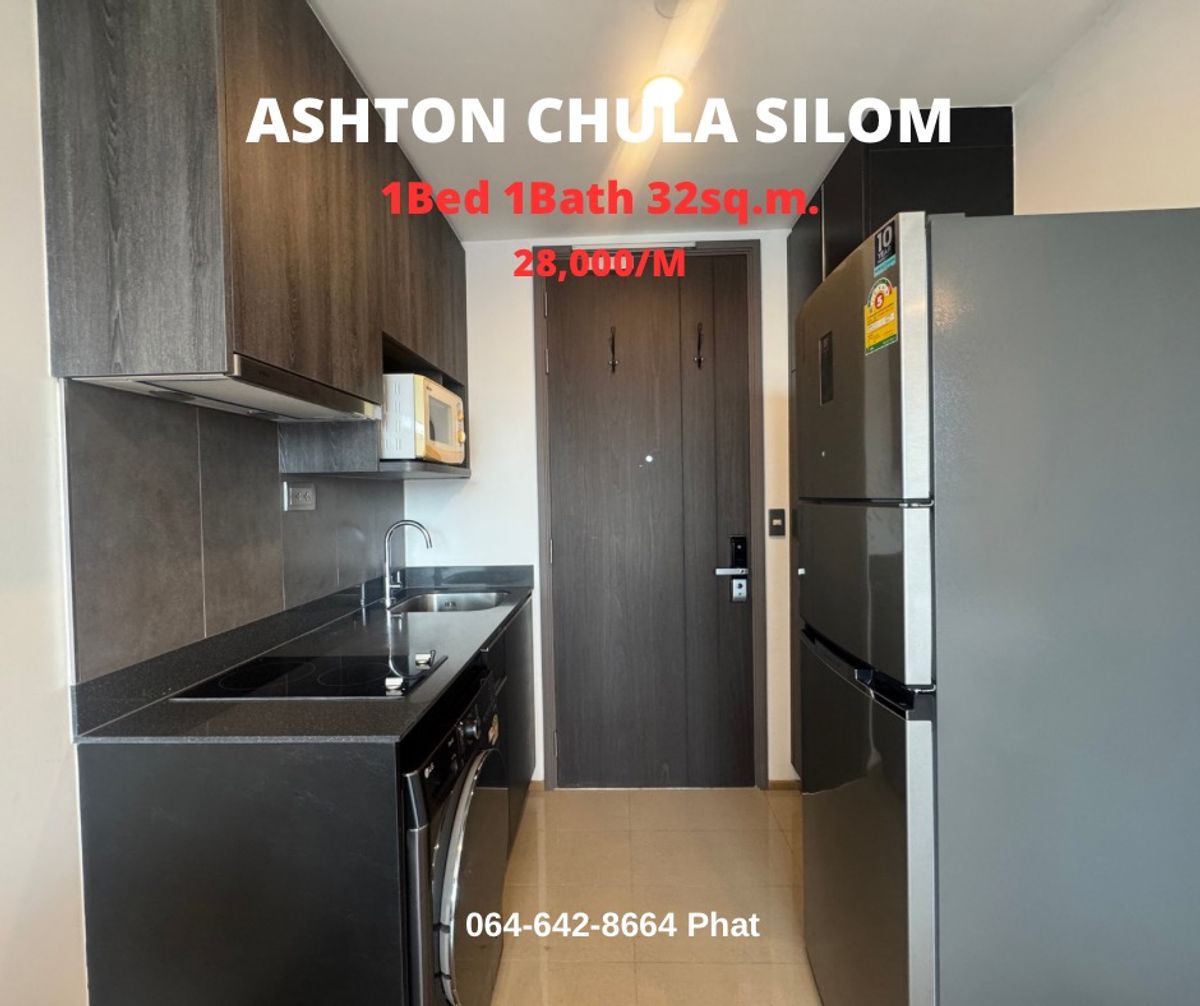 For RentCondoSiam Paragon ,Chulalongkorn,Samyan : For Rent Ashton Chula Silomnear Chulalongkorn University1bed 1bath 32SQ.M. 28K/MCONTACT 0646428664 (Phat)