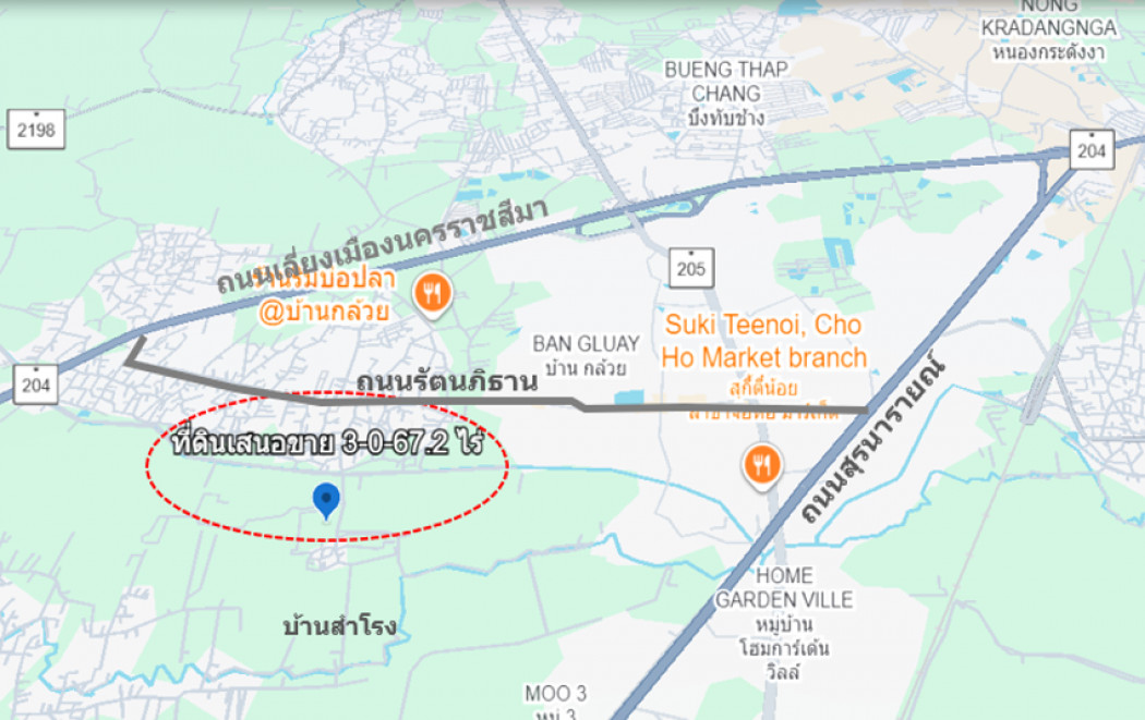 ขายที่ดินปากช่อง เขาใหญ่ : ขาย ที่ดิน ทำเลทองของย่านอยู่อาศัย  ชุมชนบ้านสำโรง เนื้อที่ 3 ไร่ 67.2 ตรว ผังเมืองสีชมพูประเภทชุมชน การคมนาคมเชื่อมต่อหลายเส้นทาง