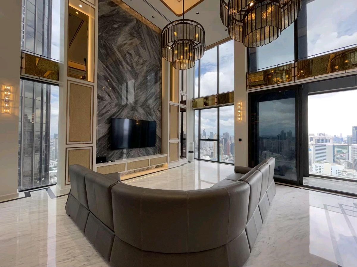 CondoRama9, Petchburi, RCA : 📌For RENT & SALE Rental and Sale | The ESSE at Singha Complex Penthouse - 3B (244 SQM) 500,000 THB / Month / 129MB