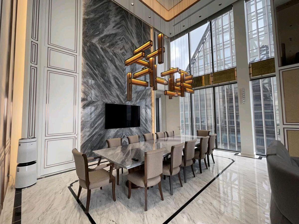 CondoRama9, Petchburi, RCA : 📌For RENT & SALE Rental and Sale | The ESSE at Singha Complex Penthouse - 3B (244 SQM) 500,000 THB / Month / 129MB