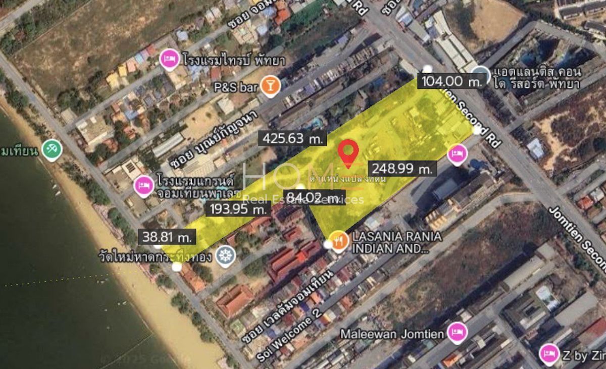 ขายที่ดินพัทยา บางแสน ชลบุรี สัตหีบ : ที่ดินติดหาดนาจอมเทียน พัทยา 20 ไร่ / ไร่ละ 85.1 ล้าน (ขาย), Land next to Na Jomtien Beach Pattaya 20 Rai / 85.1M per Rai (FOR SALE) NEWC595
