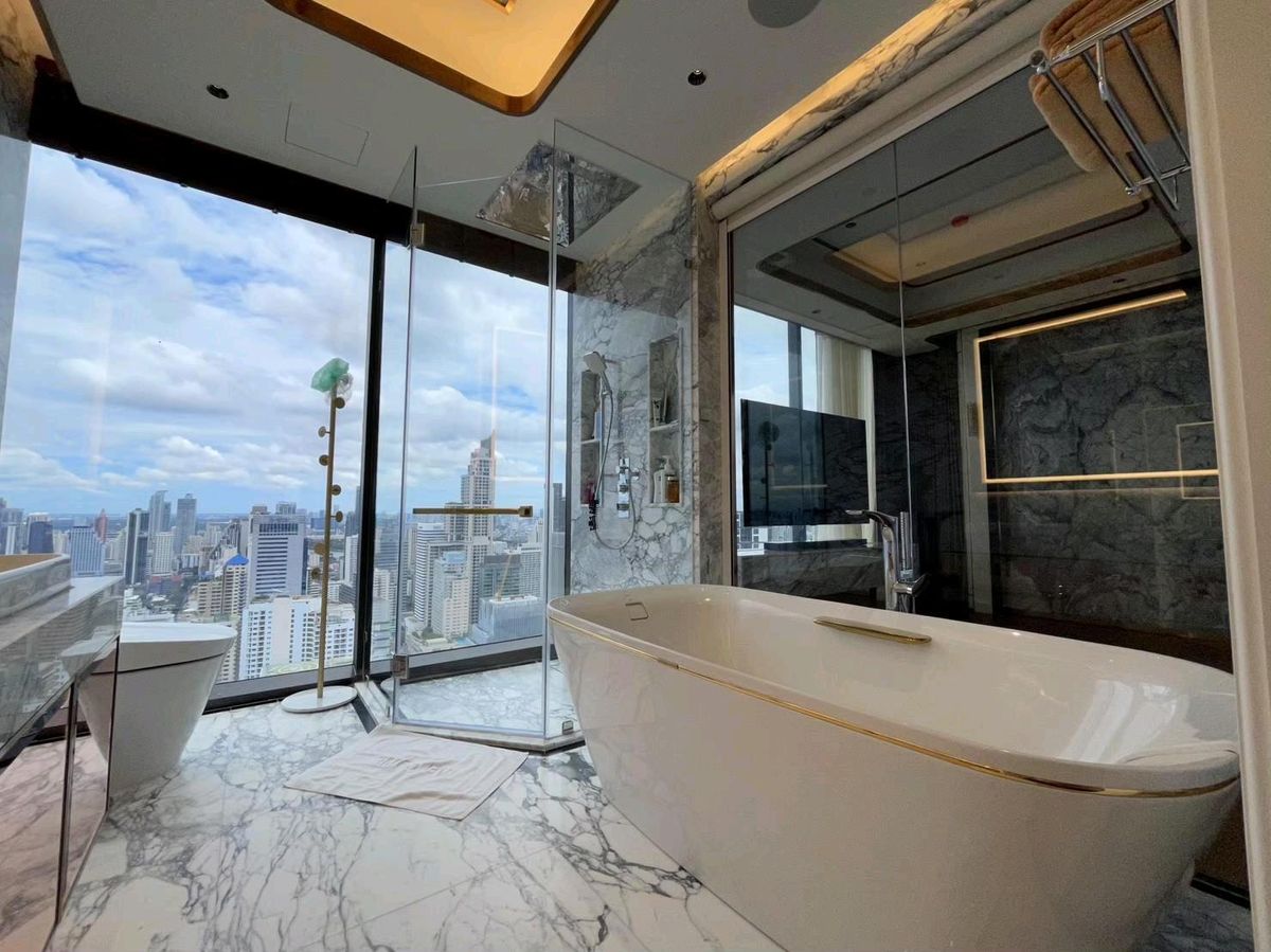 CondoRama9, Petchburi, RCA : 📌For RENT & SALE Rental and Sale | The ESSE at Singha Complex Penthouse - 3B (244 SQM) 500,000 THB / Month / 129MB