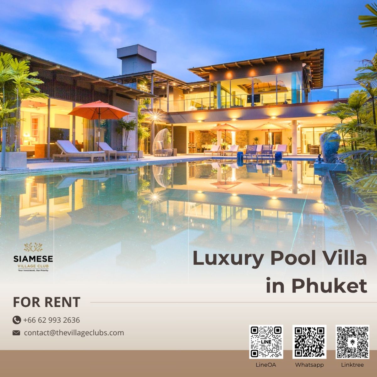 ให้เช่าภูเก็ต : Luxury Hillside Retreat Near Layan Beach in Phuket!