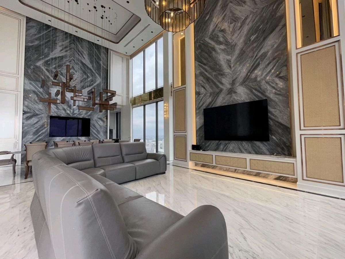 CondoRama9, Petchburi, RCA : 📌For RENT & SALE Rental and Sale | The ESSE at Singha Complex Penthouse - 3B (244 SQM) 500,000 THB / Month / 129MB