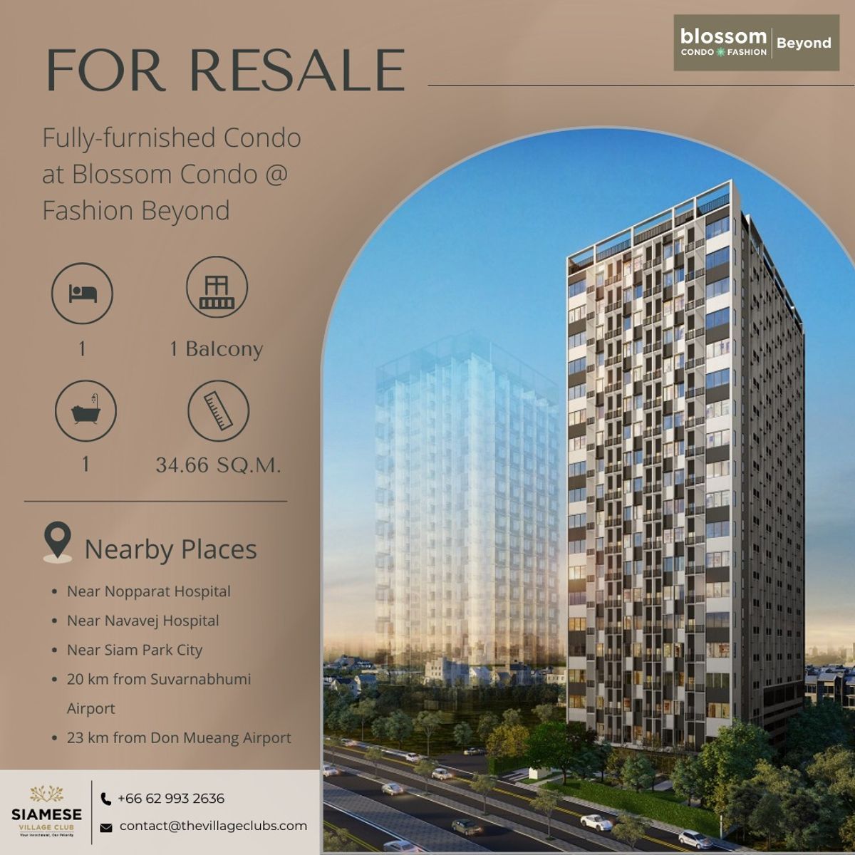 ขายคอนโดนวมินทร์ รามอินทรา : Blossom Condo @ Fashion Beyond for Resale! 1 ห้องนอน 1 ห้องน้ำ เฟอร์ครบพร้อมอยู่! 