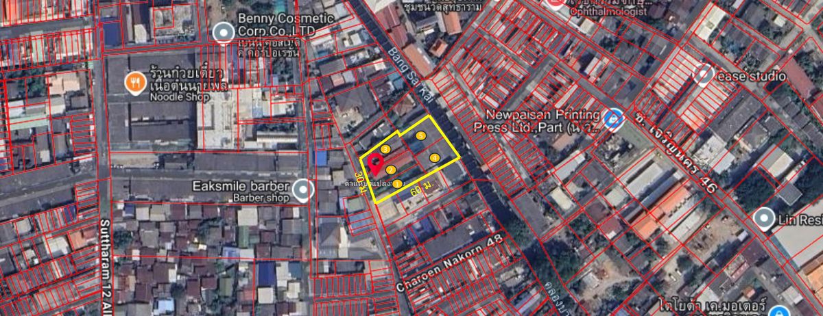 For SaleLandWongwianyai, Charoennakor : 5 plots of land for sale 436.6 sq.w. offers buildings and houses Soi Charoen Nakhon 48
