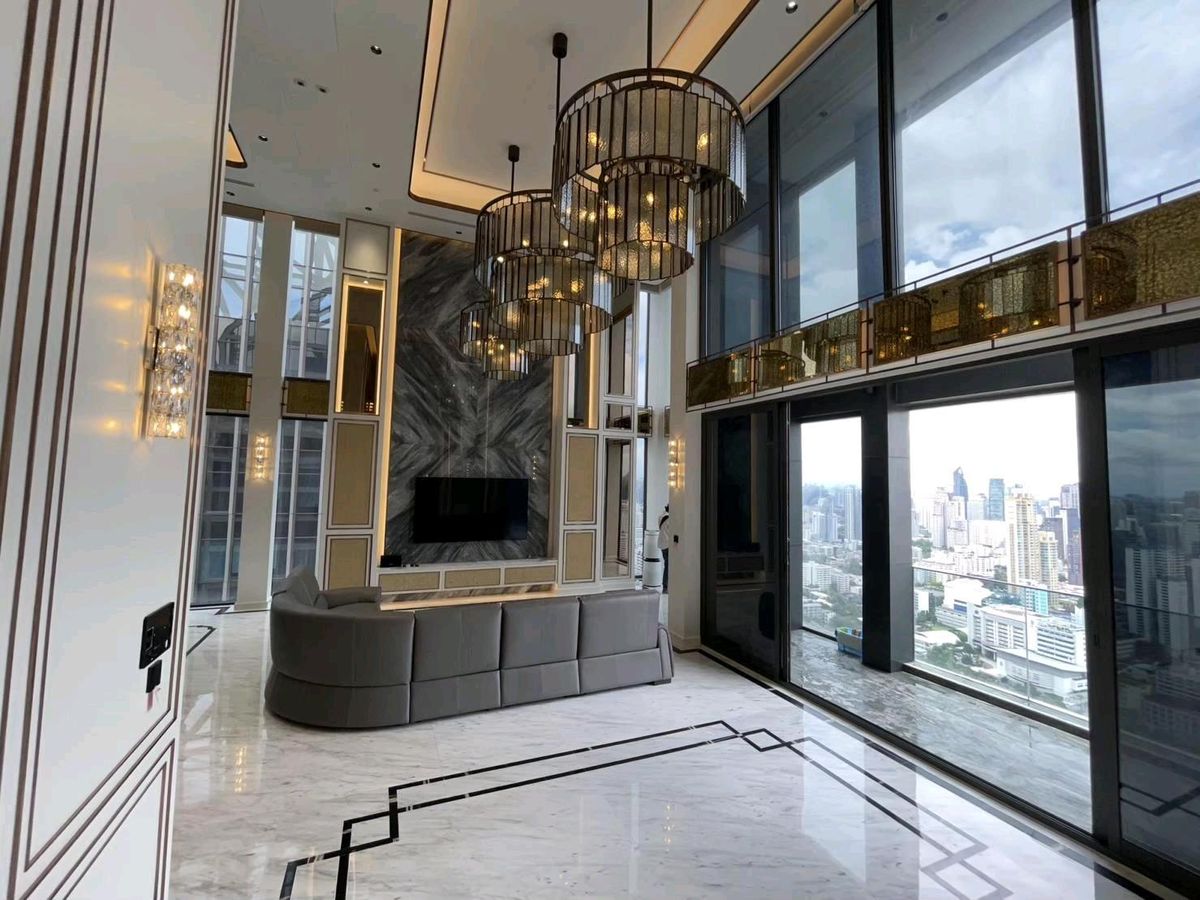 CondoRama9, Petchburi, RCA : 📌For RENT & SALE Rental and Sale | The ESSE at Singha Complex Penthouse - 3B (244 SQM) 500,000 THB / Month / 129MB