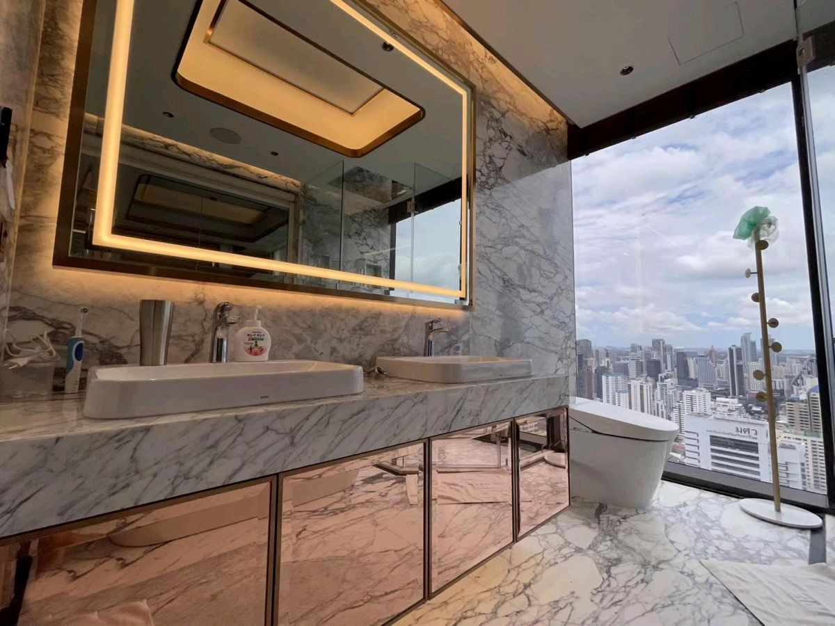 CondoRama9, Petchburi, RCA : 📌For RENT & SALE Rental and Sale | The ESSE at Singha Complex Penthouse - 3B (244 SQM) 500,000 THB / Month / 129MB