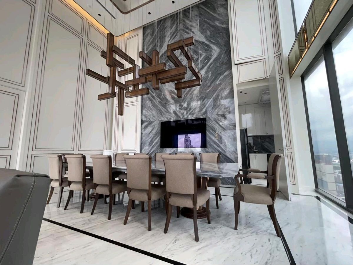 CondoRama9, Petchburi, RCA : 📌For RENT & SALE Rental and Sale | The ESSE at Singha Complex Penthouse - 3B (244 SQM) 500,000 THB / Month / 129MB