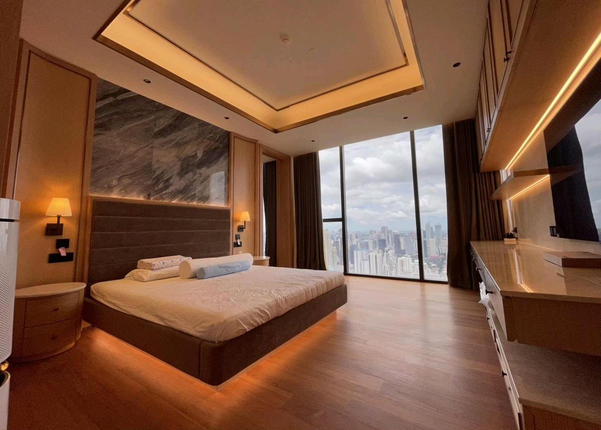 CondoRama9, Petchburi, RCA : 📌For RENT & SALE Rental and Sale | The ESSE at Singha Complex Penthouse - 3B (244 SQM) 500,000 THB / Month / 129MB