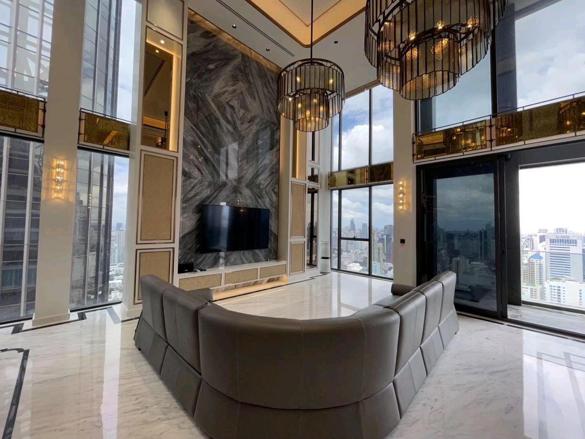 CondoRama9, Petchburi, RCA : 📌For RENT & SALE Rental and Sale | The ESSE at Singha Complex Penthouse - 3B (244 SQM) 500,000 THB / Month / 129MB