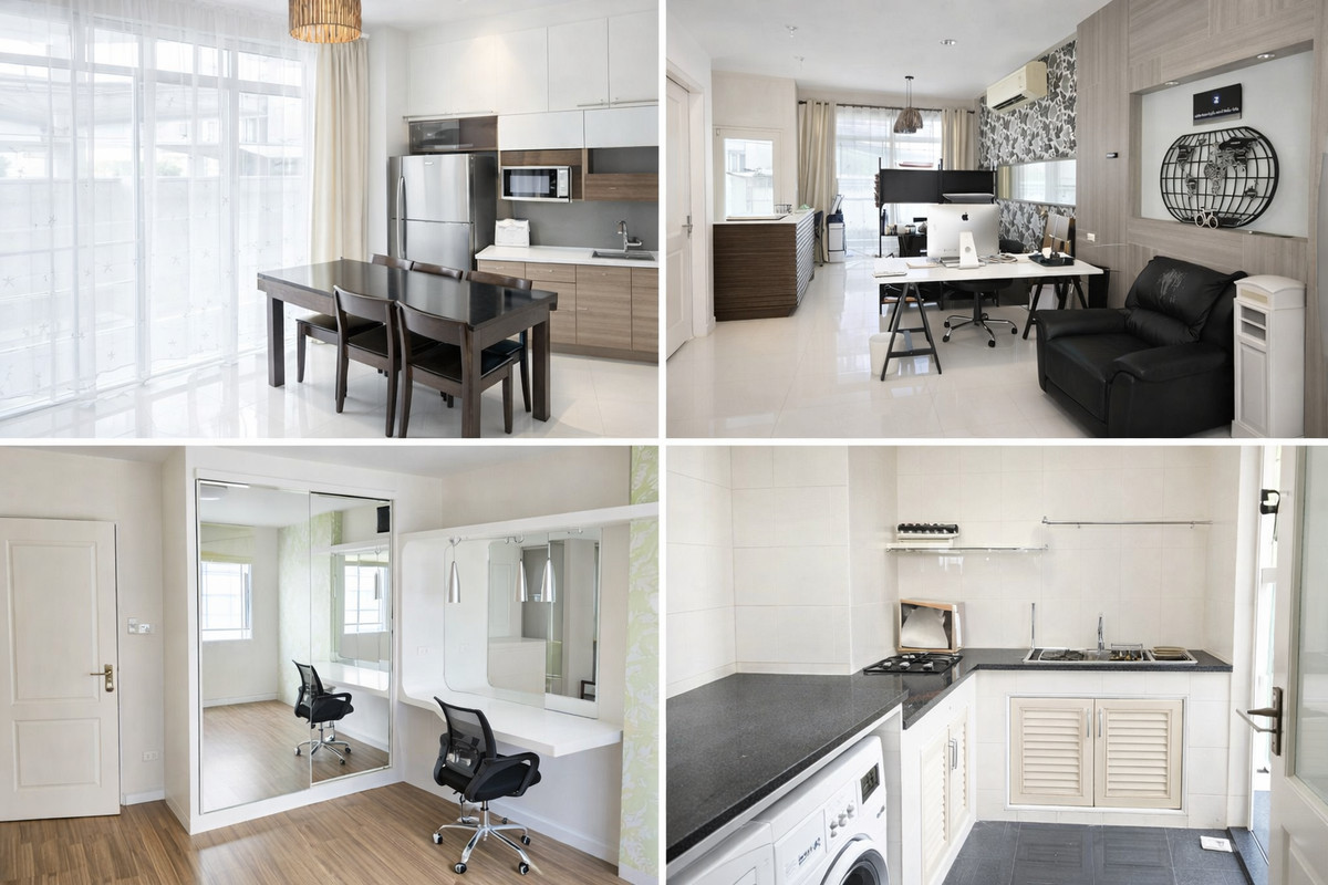 For RentTownhomeRama5, Ratchapruek, Bangkruai : townhome at Soi Tiwanon 3, near MRT, suitable for office use or company registration.