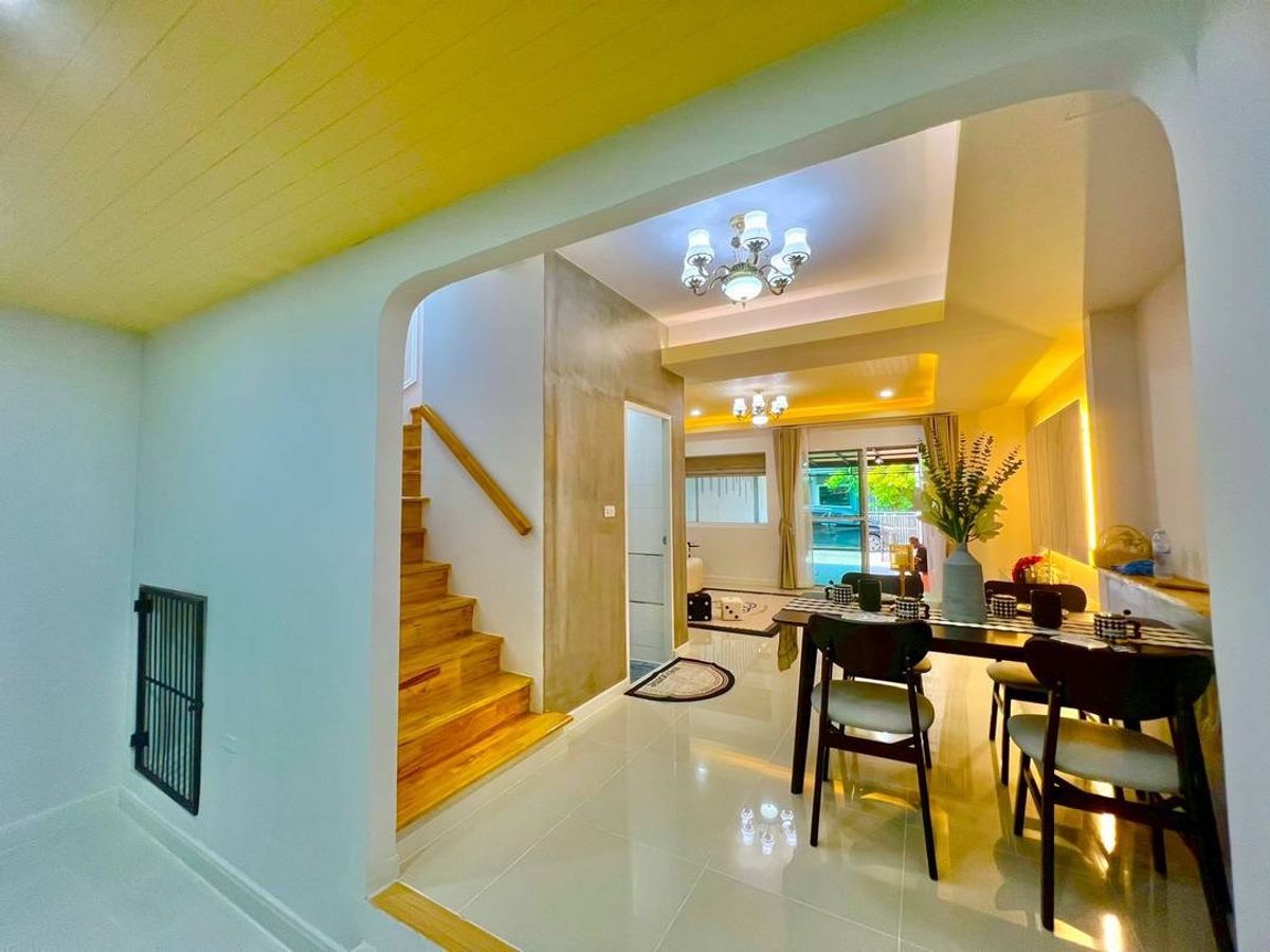 For SaleTownhomeBangna, Bearing, Lasalle : 2-storey Town sells, Indy, Bang Na-Trat, Km. 26 (Soi ABAC), size 22 square wah, 2 bedrooms, Bang Bo Subdistrict, Bang Bo District, Samut Prakan Province