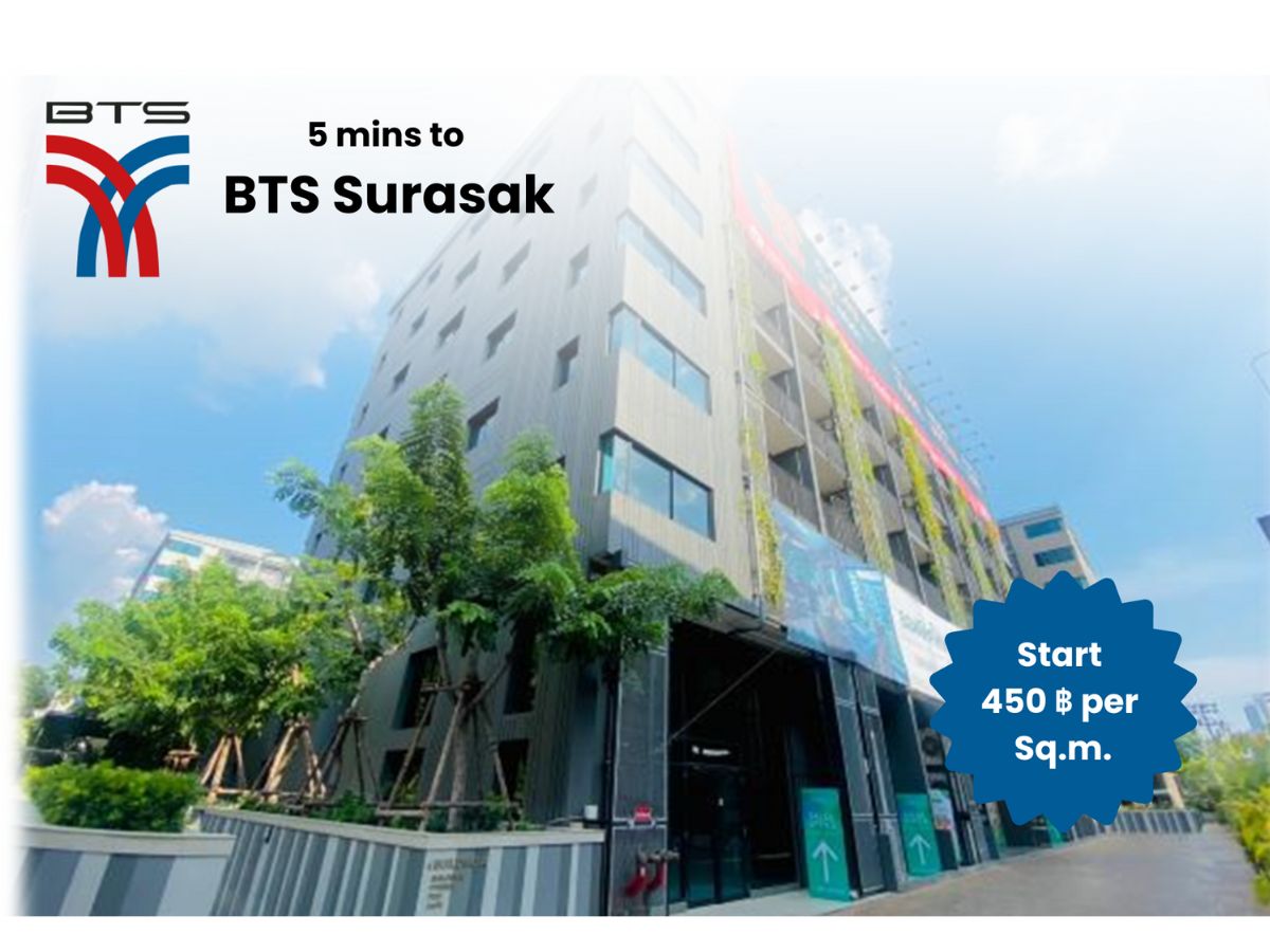 For RentOfficeSathorn, Narathiwat : Rental shops and offices near 🚄 BTS Surasak 5 minutes to
