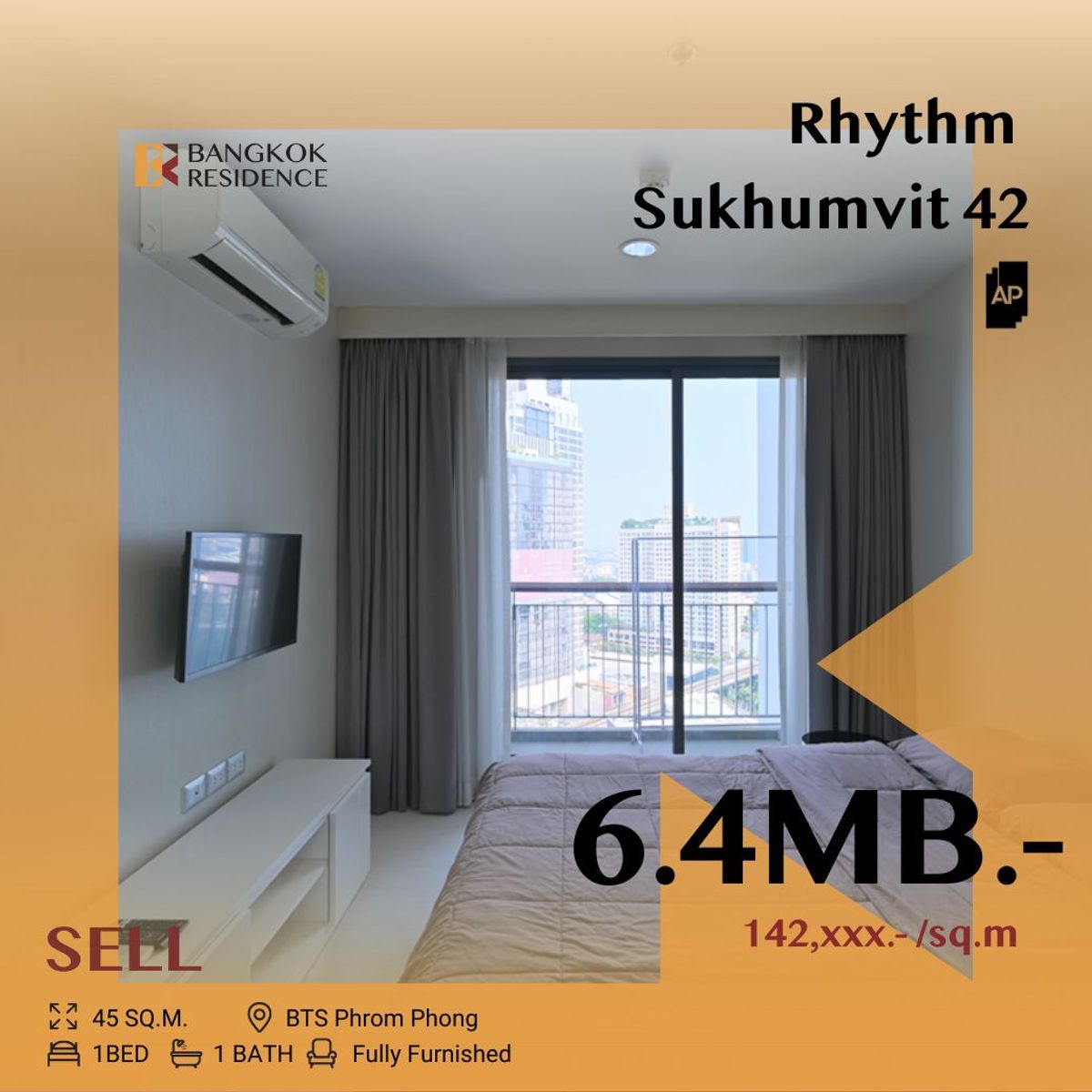 ขายคอนโดสุขุมวิท อโศก ทองหล่อ : 🧩 ห้องวิวดี ราคาพิเศษ !!! 🧩 ทำเลใจกลางเมือง ริทึ่ม สุขุมวิท 42 ใกล้ BTS สถานีเอกมัย