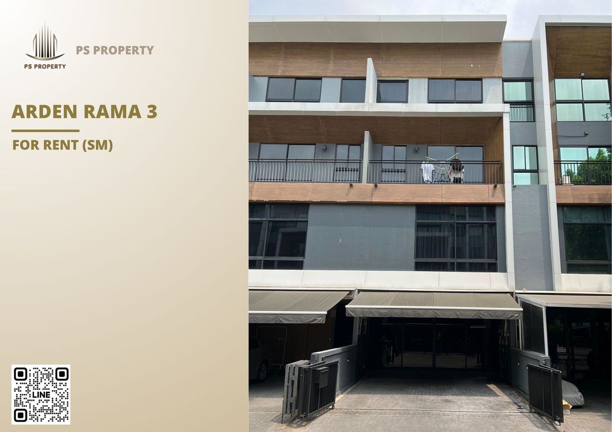 For RentTownhomeRama3 (Riverside),Satupadit : Townhouse for rent 📍 Arden Rama 3 📍 Beautifully decorated, 3 bedrooms, 4 bathrooms, near Rama 3 Road